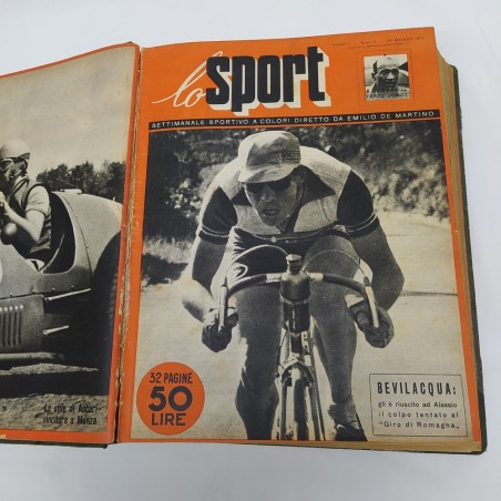 Riviste settimanali Lo sport  anni 1951/52 rilegate in volume. Riparazioni