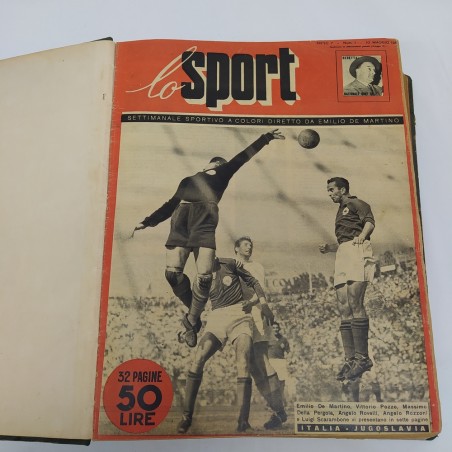 Riviste settimanali Lo sport  anni 1951/52 rilegate in volume. Riparazioni