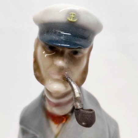 Ceramica Lladrò marinaio con pipa h. 38 cm fratture ricomposte