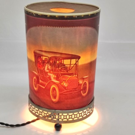 Lampada lanterna magica anni 20/30 disegno automobili originale