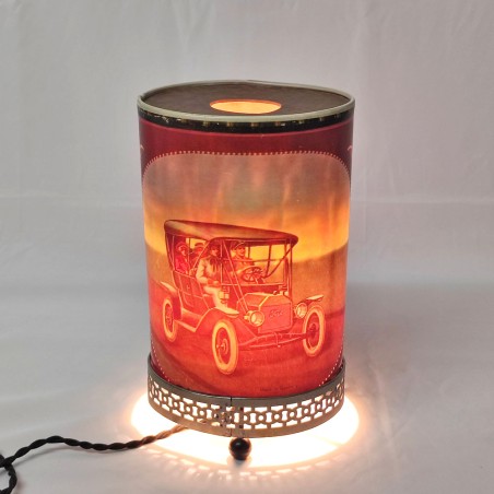 Lampada lanterna magica anni 20/30 disegno automobili originale