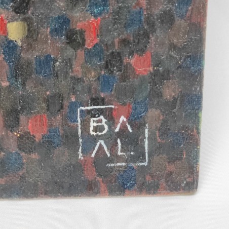 BAAL dipinto acrilico su cartone 50x70 cm uomo anziano sorridente