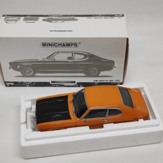 Modellino Minichamps sc. 1/18 Ford Capri I 2600 RS 1970 arancio e nera box orig. 2