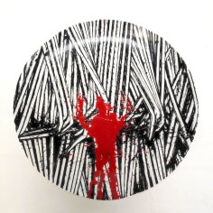 Piatto ceramica artista Emilio Scanavino ed. limitata 12/50 d. 29 cm 2