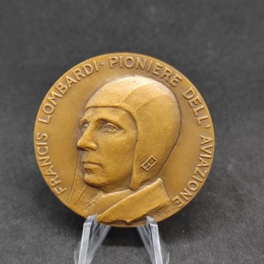 Medaglia in bronzo Francis Lombardi Pioniere dell'Aviazione 1930-1980