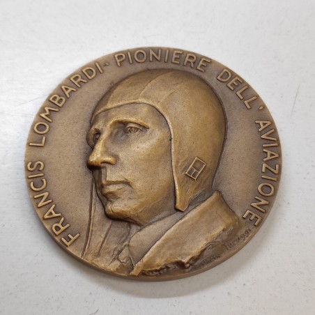 Medaglia in bronzo Francis Lombardi Pioniere dell'Aviazione 1930-1980
