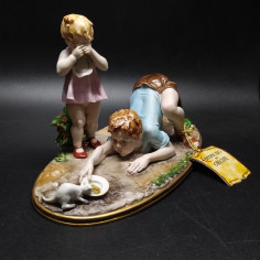 Ceramica Nuova Triade mod. 955 bambini e gattino 2