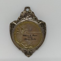 Medaglia argento Milano San Remo 1928 Binda con montatura decorativa esterna 2
