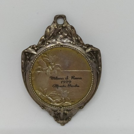 Medaglia argento Milano San Remo 1928 Binda con montatura decorativa esterna