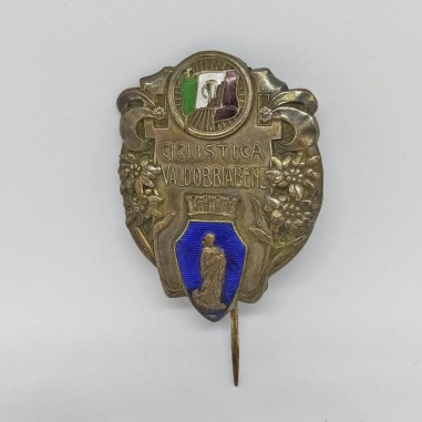 Grande spilla da giacca TCI Ciclistica Valdobbiadene anni 20
