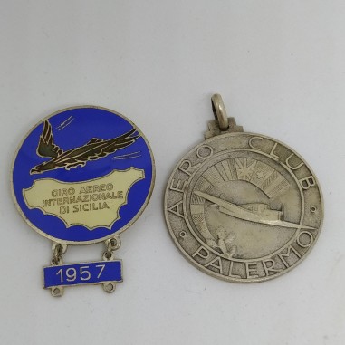 Lotto di due medaglie Giro Aereo Internazionale di Sicilia 1957