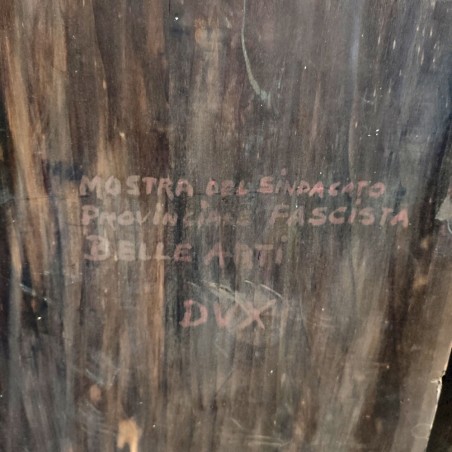 Aldo Raimondi tempera su tavola Benito Mussolini a cavallo