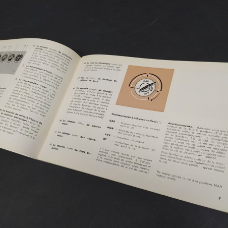 Libretto Notice d'entretien Fiat 124 Sport coupé in francese, 1973. Buono