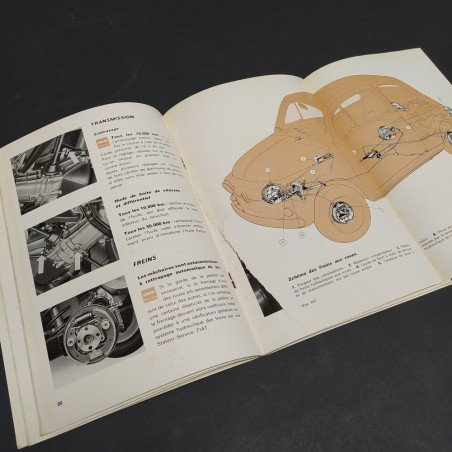 Libretto Notice d'entretien Fiat 500/500L in francese, 1972. Macchioline