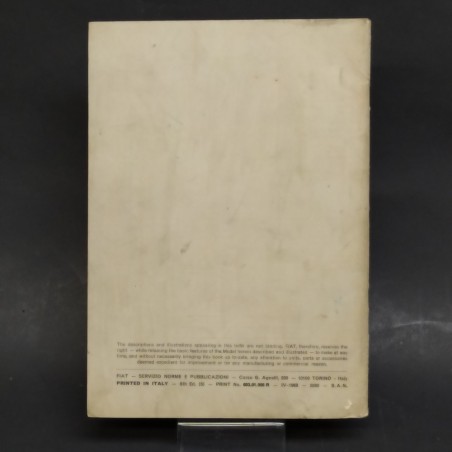 Libretto Instruction Book Fiat 124 sport coupé in inglese, 1969. Macchie