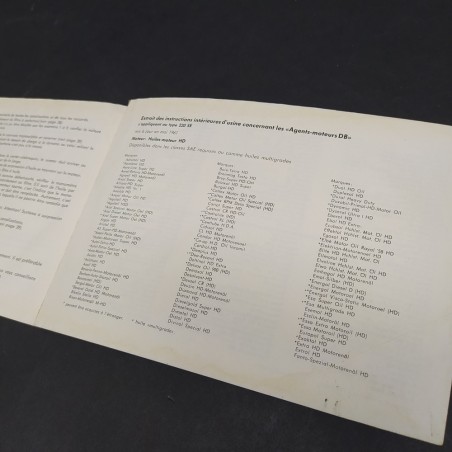 Libretto Notice d'entretien Mercedes Benz 220 SEb in francese, anni '60. Macchie