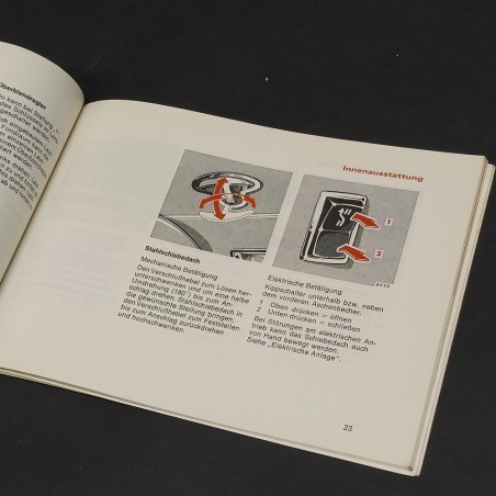 Libretto Betriebsanleitung Mercedes Benz 200/230.4 in tedesco, 1975. Sbucciature