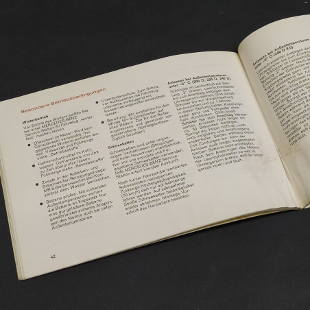 Libretto Betriebsanleitung Mercedes Benz 200D/220D/240D-D3.0 in tedesco, 1974