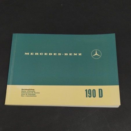 Libretto Betriebsanleitung auto Mercedes Benz 190 D multilingue, 1964. Buono