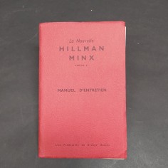 Libretto Manuel d'entretien Hillman Minx Series II in francese, 1957. Macchie