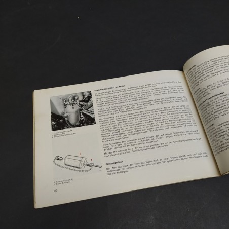 Libretto Betriebsanleitung auto Mercedes Benz 200 D in tedesco, 1965. Macchie