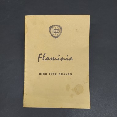 Libretto Disk Type Breakes Lancia Flaminia in inglese, 1959. Macchie d'officina