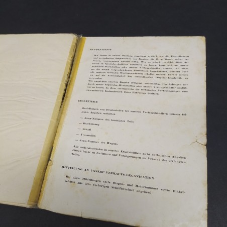 Libretto Betriebsanleitung Lancia Flaminia in tedesco, 1960. Pagine riparate