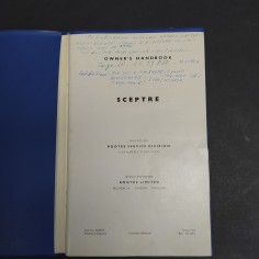 Libretto Owner's handbook vetture The Sceptre in inglese, 1963. Segni a penna 2