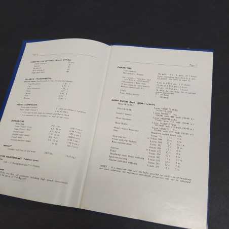 Libretto Owner's handbook vetture The Sceptre in inglese, 1963. Segni a penna