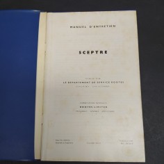 Libretto Manuel d'entretien vetture The Sceptre in francese, 1963. Fioritura 2