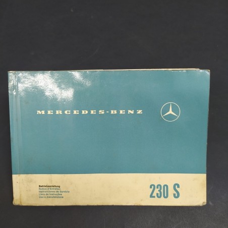 Libretto uso manutenzione auto Mercedes Benz 230 S multilingue, 1965. Macchie
