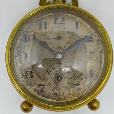 Orologio da tavolo sveglia fabbricazione svizzera in ottone funzionante
