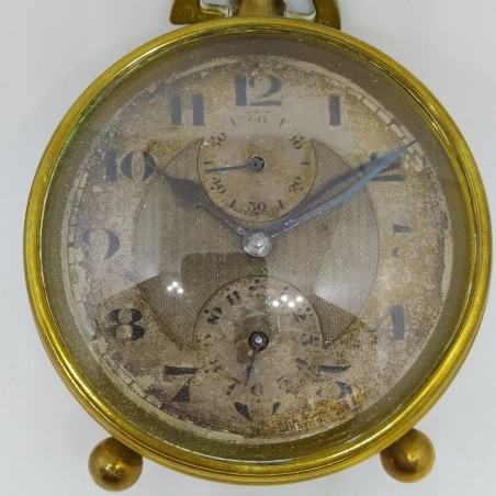 Orologio da tavolo sveglia fabbricazione svizzera in ottone funzionante
