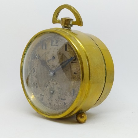 Orologio da tavolo sveglia fabbricazione svizzera in ottone funzionante