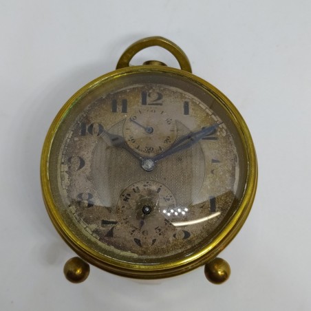 Orologio da tavolo sveglia fabbricazione svizzera in ottone funzionante
