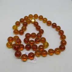 Collana in Ambra 56 cm, sfere da 11 mm, marchio Ambra Greco 2