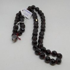 Collana in barilotti di granato colore vinaccia lunghezza 60 cm da reinfilare