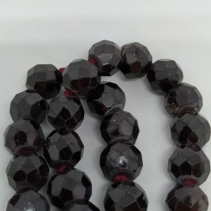 Collana in barilotti di granato colore vinaccia lunghezza 60 cm da reinfilare 2