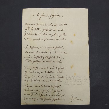 Poesia di Trilussa Er Grande Popolare su foglio periodo primo 900