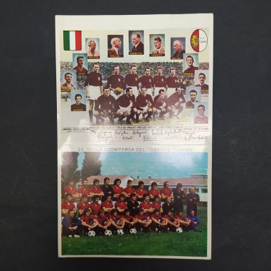 Cartolina 25° della scomparsa del Torino con autografi al retro
