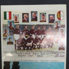Cartolina 25° della scomparsa del Torino con autografi al retro 2