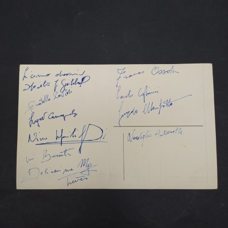 Cartolina 25° della scomparsa del Torino con autografi al retro
