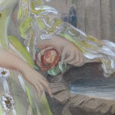 Quadretto ovale incisione dipinta The Lady Caroline G. Lennox 2