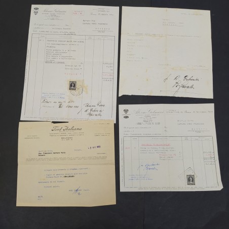 Lotto ccoumulo di 11 tra fatture, e vari documenti trattori anni 50