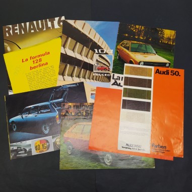 Lotto di 8 Cataloghi, brochure auto Fiat, Audi, Peugeot, Citroen