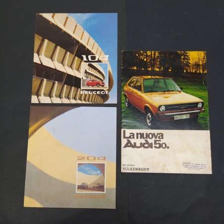 Lotto di 8 Cataloghi, brochure auto Fiat, Audi, Peugeot, Citroen