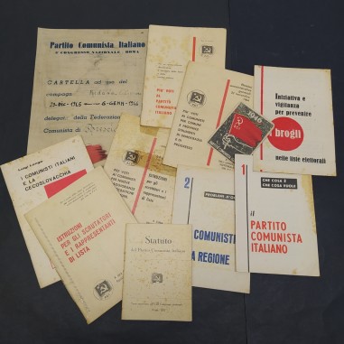 Lotto di 11 tra fascicoli e materiale di propaganda Partito Comunista Italiano