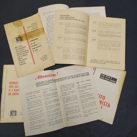 Lotto di 11 tra fascicoli e materiale di propaganda Partito Comunista Italiano