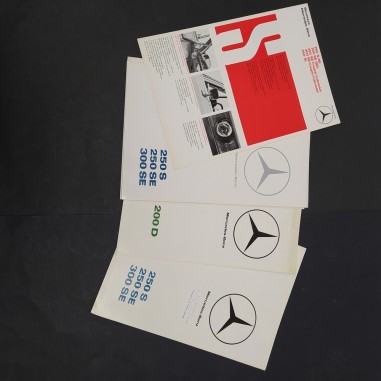 Lotto di 4  brochures Mercedes 250S-250SE-300SF anni 60/70