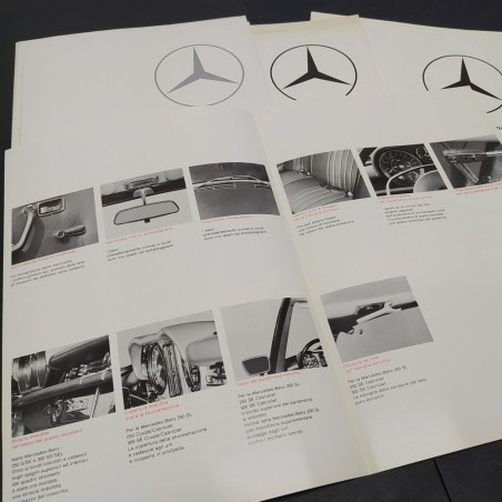 Lotto di 4  brochures Mercedes 250S-250SE-300SF anni 60/70